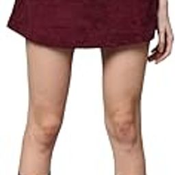 Burgundy Corduroy A-Line Mini Skirt-image-67