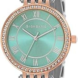 Eleganza Collection Watch for Women with Stainless Steel Strap and Crystal Embellished Bezel, Roman Numerals-image-48