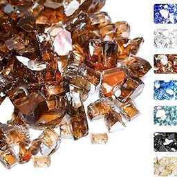 Hisencn Copper Reflective Fire Glass 10-Pound, 1/2 Inch Tempered Glass Rocks for Natural or Propane Fireplace, Indoor & Outdoor Gas Fireplaces Firepit, Fire Bowls, Garden Landscape Decorative-image-21