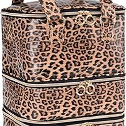 Uross Nail Polish Organizer Bag Holds 60 Bottles Nail Polish & Nail Kit -Nail Polish Storage Organizer Nail Polish Bag Nail Supplies Organizer Case for nail tech - Leopard-image-67