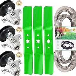 TENGMUJX Spindle Blade Be lt Kit for 50 inch Deck MTD Cub Cadet XT1-GT50 Super Bronco G8300 3 Spindle Assembly 618-06980 3 Blade 942-05052A-image-77