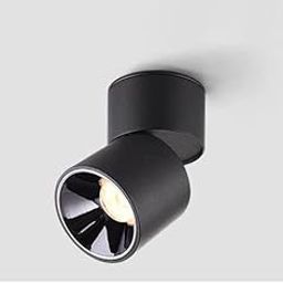 FILLISKA Aluminium 12 Watt 360° Rotatable Led Surface/Spot Light, Black Reflector, Shockproof Alluminium Body & Antiglare Diffuser (Warm White)-image-36