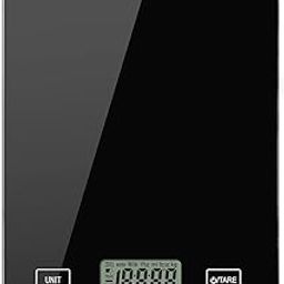 ESPERO Weight Machine for Kitchen, Kitchen Scale, Kitchen Food Weighing Scale for Health, Fitness, Home Baking & Cooking with Bright LCD, Touch Button, Tare Function (Black)-24