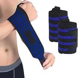 PROVERVE Nylon Wrist Supporter with Thumb Loop Straps – Gym Wrist Wraps for Men & Women | 2 Hand Grip & Wrist Support Bands for Weightlifting, Workout & Sports (Blue)-picture-6