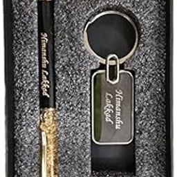 Tempt - Personalized Pen & Keychain with Name Engraved with Golden Flakes In Pen, Best for Gifting on Valentine, Christmas-image-20