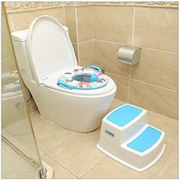 Jukkre Bathroom Step Stool for Toddler 2 Step Stool for Kids Non-Slip Resistant Bottom for Safety as Toilet Stool-image-90