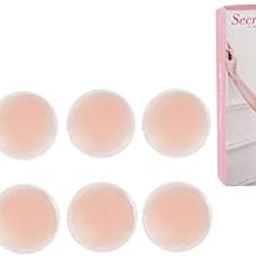 Pack of 8 Skin-Friendly Round Shaped Nipple Covers Reusable Adhesive Silicone Covers- SP03 Beige-image-55