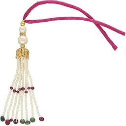 Sri Jagdamba Pearls Golden Bloom Lumba Rakhi for Bhaiya Bhabhi | Lumba Pearl Rakhi-image-38