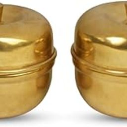 Brass Apple Design Haldi Kumkum Container (Dibbi) (Set of 2)-image-18