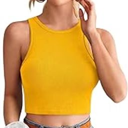 Women's Body Shaping Ribbed Slim Fit Sleeveless Crop Top-image-52