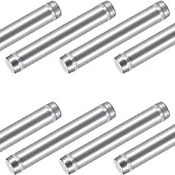 METALLIXITY Double Head Standoff Screws (12x74mm) 8pcs, Stainless Steel Advertising Screws Glass Acrylic Nail - for Glass Acrylic Display Bracket-26