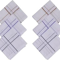 Classic Elegance 100% Cotton Handkerchief Premium Everyday Essentials Hanky (Pack of 6) 2-picture-5