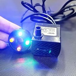 ANMSALES HG-320 3 Watt Small Fountain Water Pump for Showpiece/Aquarium / 4 LED/Multi Color/Submersi-image-33