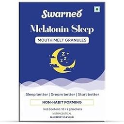 Swarneo Melatonin 10mg Mouth Melts | Non-Habit Forming | 10 Sachets | Supports Better Sleep, Restores Sleep Cycle, Soothes & Relaxes | Blueberry Flavor-14