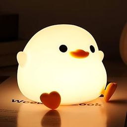 Daixinde Dodo Duck Night Light, Cute Duck Lamp, Rechargeable Dimmable Nightlight, Silicone LED Bedside Lamp Nursery Nightlight with 20 Minutes Timer and Touch-Sensitive for Bedrooms, Living Room-image-26