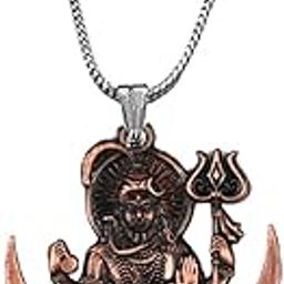 Lord Mahadev Shiv Shankar Moon Copper Snake Chain Pendnet for Men and Women-picture-44