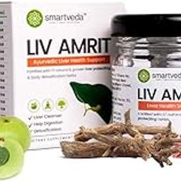 Smartveda Liv Amrit - Ayurvedic Liver Detox Supplement|Kutki+ 16 Liver Function Promoting Herbs|For Fatty Liver,Liver Enlargement,Indigestion & Liver Toxicity due to Alcohol|60 Tablets, 238 grams-10