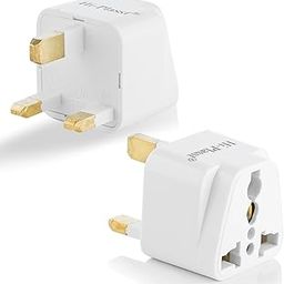 Hi-Plasst (Pack of 2) UK Plug Adapter, Worldwide International Travel Adapter (US EU AU to UK) Plug Converter, Compact Power Adapter for UK (White) – Perfect for iPhone, Samsung, iPad-21