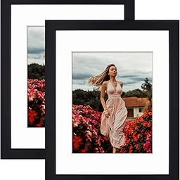 Golden State Art,BLACK 11x14 Photo Wood Frame with 8x10 Mat (2 frames per box)-picture-24