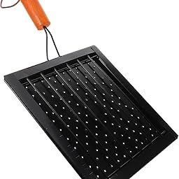 Crega BBQ Toaster Grill with Foldable Handle – Stainless Steel Black Grill for Outdoor Cooking, Fish, Chapati, Veggies, Paneer Tikka, Safe & Durable for Camping-picture-29