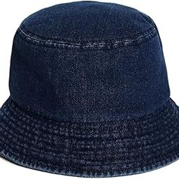 Women Bucket Hat Foldable Cotton Sun Beach Hat Fisherman Hat Casual Outdoor Cap Lovely Bomber Hats for Women Men Boy Girl, Jeans Blue-Colour, Free Size-image-98