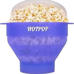The Original Hotpop Microwave Popcorn Popper, Silicone Popcorn Maker, Collapsible Bowl BPA-Free and Dishwasher Safe- 20 Colors Available (Glacier Blue)-6