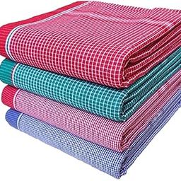 Mk weaves® Cotton Gamcha Bath Towels Pack of 4 Multicolor (33" x 70" Inch),XXX-Large-image-75
