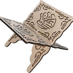 UniMarket® Quran Folding Stand, Collapsible Exquisite Decorative Holy Book Stand Vintage for Reading for Home Decor-image-14