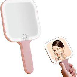 TLISMI Portable Square Smart LED Makeup Mirror | Adjustable Brightness Compact Handheld Small Mirror |Durable & Rechargeable Vanity Mirror for Home, Travel, or Multipurpose Use | Gift for Girls-image-50