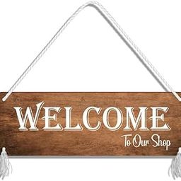 Blue Finch Wall & Door Hanging Welcome Sign for Shop Decor-image-50