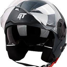 Steelbird GT Dashing ISI Certified Open Face Helmet for Men and Women with Inner Sun Shield ( Dual Visor Mechanism )-24