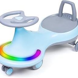 Luusa Twister Magical Swing Car for Baby|Led Lights and Musical Rhymes|Kids|50 Kg Upto Kgs Weight Capacity|12+ Months with Scratch Free Wheels (Baby Blue)-image-11