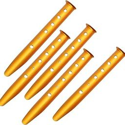 UJEAVETTE® 5Pcs Portable Tent Stakes Pegs Ground Nails Snow Sand Camping Yellow 31Cm-29