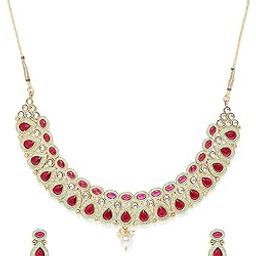 Gold Tone Enamelling Traditional Necklace Set-ZPFK7835-image-58
