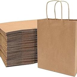 Gitanjali Paper Curves® -Kraft Paper Bags 8"x10"x4"(Brown) 15 pcs -Small Shopping Merchandise Retail Paper Carry Bags, Craft Paper Gift Bags - Disposable Recycled Eco Friendly Paper Bags (15 pcs)-image-15