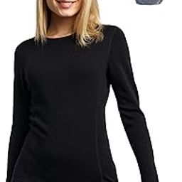 Merino Wool Base Layer Women 100% Merino Wool Lightweight, Midweight Long Sleeve Thermal Shirts + Wool Socks-image-50