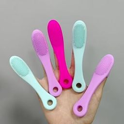 Silicone Face Cleaner Blackhead Remover Brush Cleanser Nose Pore Finger Scruber Tool Facial Skin Cleaner Massage Brush (PACK OF 2)-image-98
