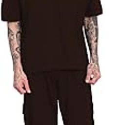 Men's Oversized Cotton Printed Co-ords Set | Streetwear T-Shirt and Lower | Summer Lounge Wear for Men (FREEDOM)-image-100