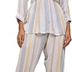 SHOWOFFFF Edition Women's Vertical Stripe White Shirt Style Co-ords Set-image-44