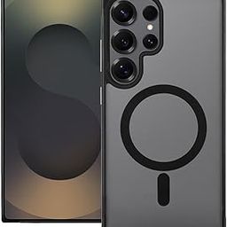amazon basics Designed for Samsung Galaxy S24 Ultra Case | Strong Magnet Camera Protection Translucent Matte Hard Back Cover Compatible with Mag-Safe (TPU+Polycarbonate | Frost Black)-13