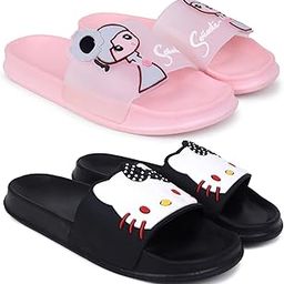 Combo Pack of 2 Slipper/Flip Flops/Slides for Women (Senorita,Kitty)-image-97