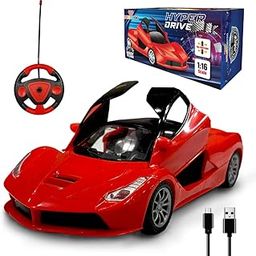 Wembley High Speed Rechargeable Remote Control RC Car for Kids with Openable Doors LED Lights Super Sports Racing Car Toy | Birthday Gift for Boys – Red-21