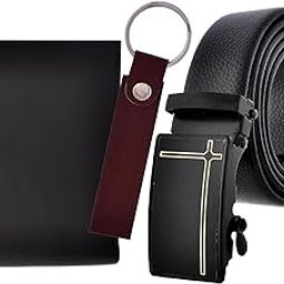 Rakhi Gift for Brother Gift Combo Box of Men's Black Leather Wallet, Belt,and Keychain Gift for Friend, Boyfriend, Husband, Father, Son Leather Combo for Men-picture-45