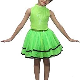 Kaku Fancy Dresses Tu Tu Skirt Costume -Green, 5-6 Years, For Girls-image-80