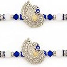 Traditional Antique-Style Rakhi with Multicolor Beads and Decorative Frame, Religious Festival Accessory-image-47