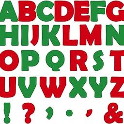 150 PCS Large 7" Font Bulletin Board Letters for Classroom,Merry Christmas Red and Green Color Letters Bulletin Board Festive Decoration for Xmas Home School Classroom Alphabet Poster Wall Decor-5