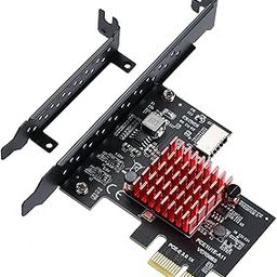 Pcie USB Card,PCI-E 1X to USB3.1 A-Key Gen2 Front Type-C Expansion Card,10Gbps Type-E Internal 20-pin Front Panel Connector Riser Card,PCI Express 3.0 X1 Adapter for Desktop PCs (ASM3142)-1