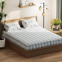 KOPA [4pc Extra Smooth Double Comforter with 1 Bedsheet 2 Pillow Covers, for Ac Room (Classic Cotton Feel) | Super Soft Feel Microfiber Reversible Lightweight Bed Floral-Grey/Blue-image-96
