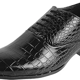 metro Men Faux Leather Croc Print Classic Lace-up Fashion/Formal Shoes-picture-28