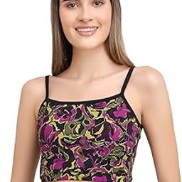 Neon Printed Padded Sports Crop Top for Womens-image-71